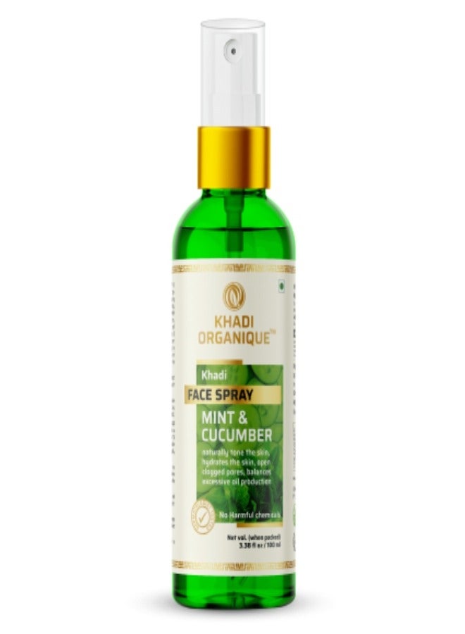 KHADI ORGANIQUE Mint & Cucumber Face Spray, 100 ml  natural Freshener
