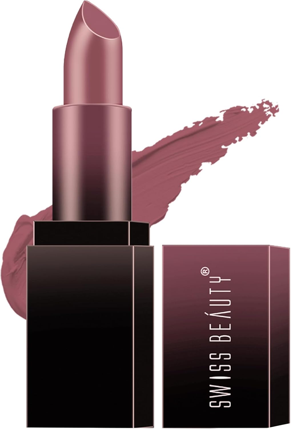 Swiss Beauty HD Matte Lipstick | Intense Pigment | Creamy Matte Finish | 8-Hour Stay | 12-Hour Moisturisation | Effortless Glide | Blushing Mauve Shade-28 3.5g