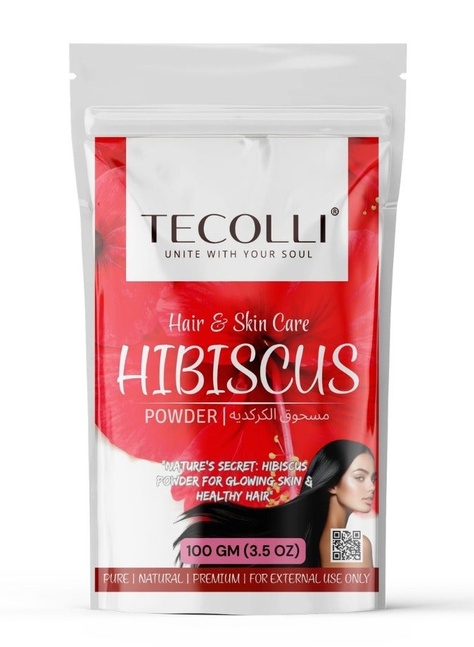 Pure Hibiscus Powder-100g,FOR Hair Growth, Skin Rejuvenation & Anti-Aging Ideal for Hair, Skin & Face Care(External Use Only)