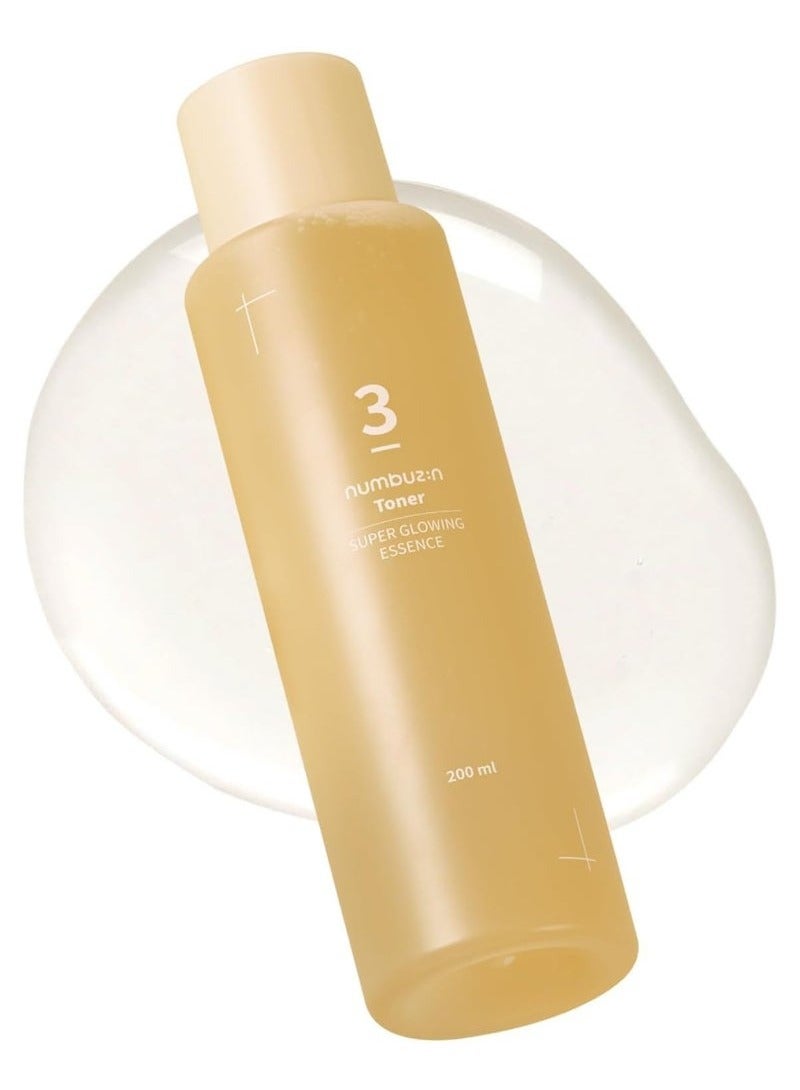 No.3 Super Glowing Essence Toner | Skin Radiance, Pore Tightening, Skin Texture, Hydration | Fermented Ingredients, Niacinamide, Galactomyces | Korean Skin Care | 6.76 fl oz