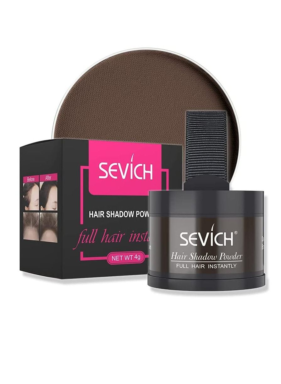 Instantly Hairline Shadow Hairline Powder Quick Cover Hair Root Concealer Eyebrows & Beard Line Hair Root Touch Up for Thinning Hairline Windproof & Sweatproof (Dark Brown)