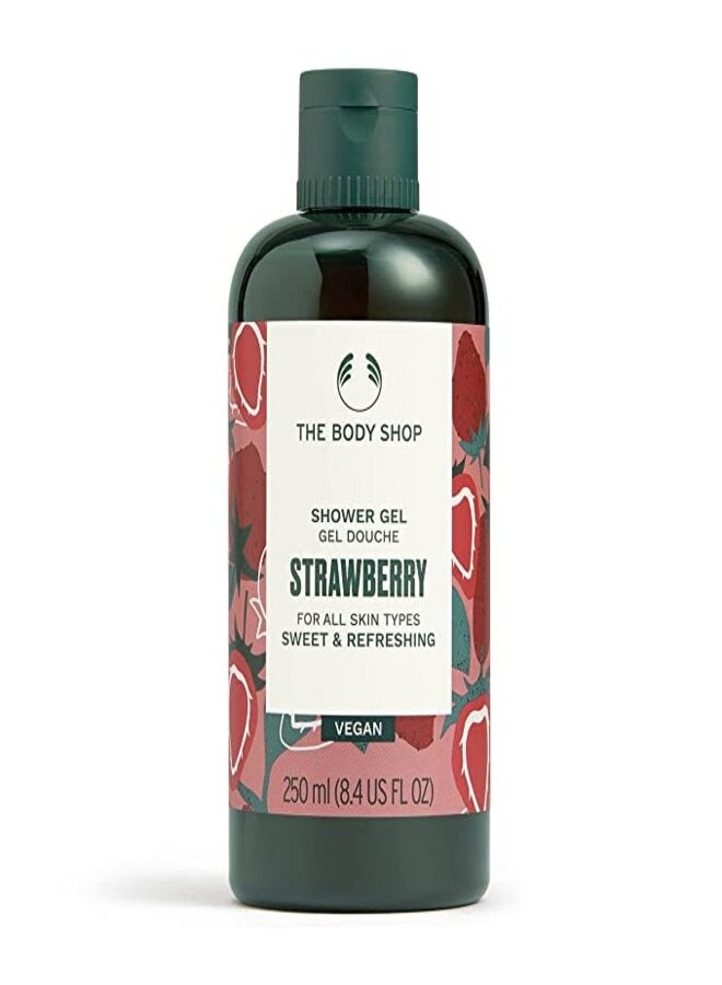 Strawberry Shower Gel – Refreshing Foamy Body Wash with Strawberry Juice & Aloe Vera | Sweet, Fruity Strawberry, Vanilla & Pineapple Scent | Softens, Cleanses & Refreshes All Skin Types, 250ml