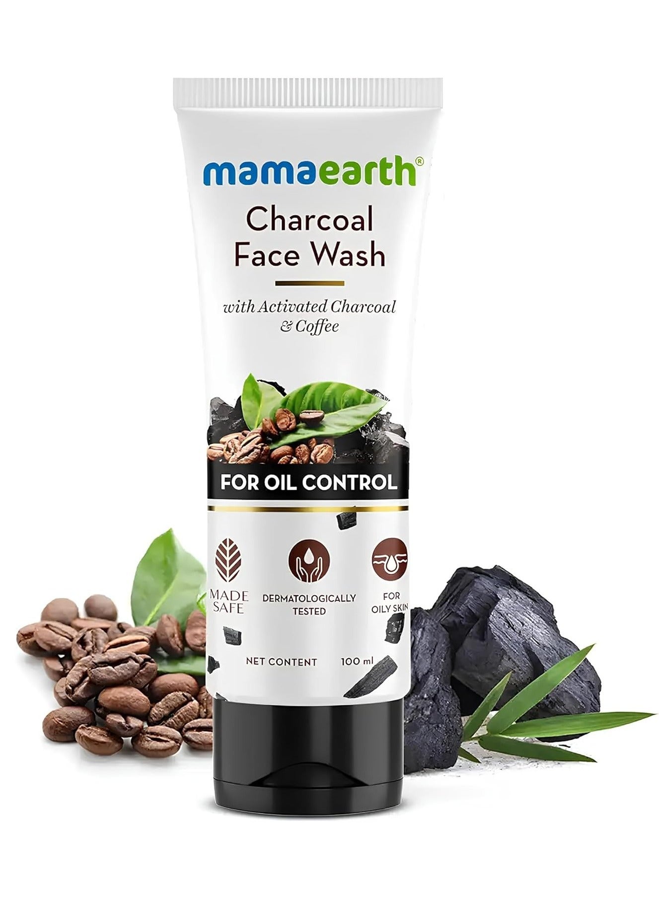 Charcoal Face Wash with Coffee Extracts for Deep Cleansing and Exfoliating