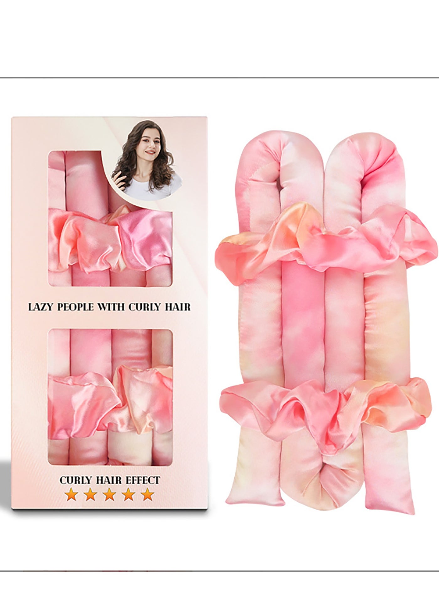 Stain Heatless Curling Set,  Hair Rollers for Heatless Curls,  Heatless Hair Curlers & Hot Rollers, Heatless Curling Rod Headband, Heatless Curler, Pink
