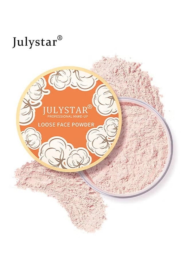 Loose Face Powder, Oil Control Face Pressed Powder,Loose Baking Face Setting Powder Makeup, Natural Matte Smooth Setting Powder Long-lasting Waterproof,8g (02# Pink Complexion)