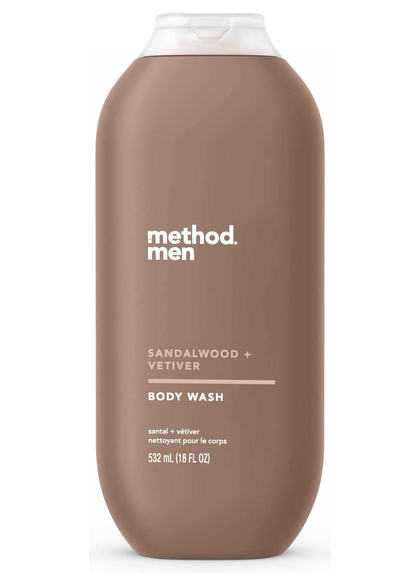 Method Men Body Wash, Sandalwood + Vetiver, Paraben and Phthalate Free, 18 fl oz (Pack of 1)