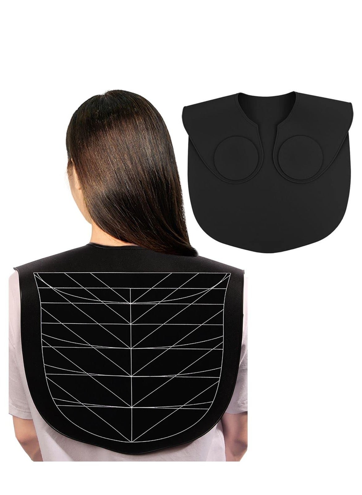 Hair Cutting Guide Collar, Silicone Waterproof Cutting Cape, for Hair Stylist Hair Cutting Mat, for Shoulders Hair Cut Mat with Guidelines Weighted Neck Wrap, Suitable for Salon Home Large