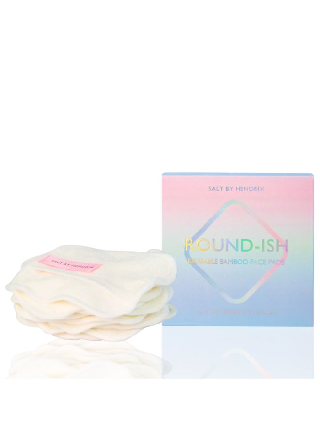 Salt By Hendrix Bamboo Face Pads – Eco-Friendly Cleansing for Sensitive Skin, Reusable Bamboo Fibers, Soft Pads for Skin Sensitivity Relief Round-Ish