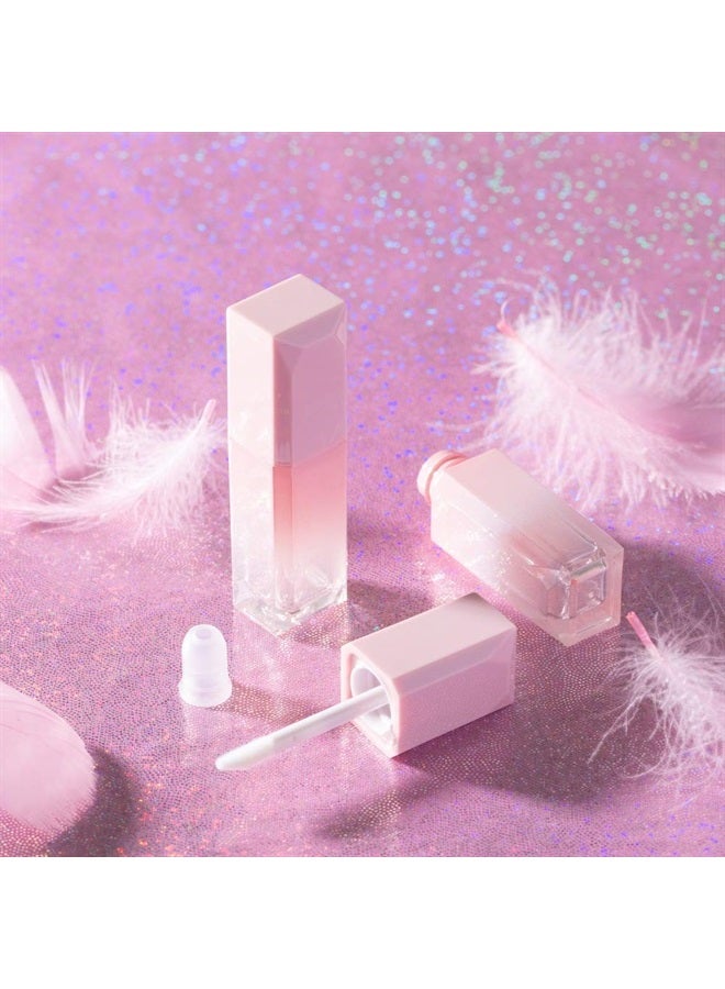 10 Packs 5ml Gradient Pink Lip Gloss Tubes Vials Empty Refillable Lip Balm Bottles Container Lip Glaze Tube with Wand Lip Oil Pipe Vials DIY Makeup Lipstick Tubes Holder Cosmetic Pot for Wom