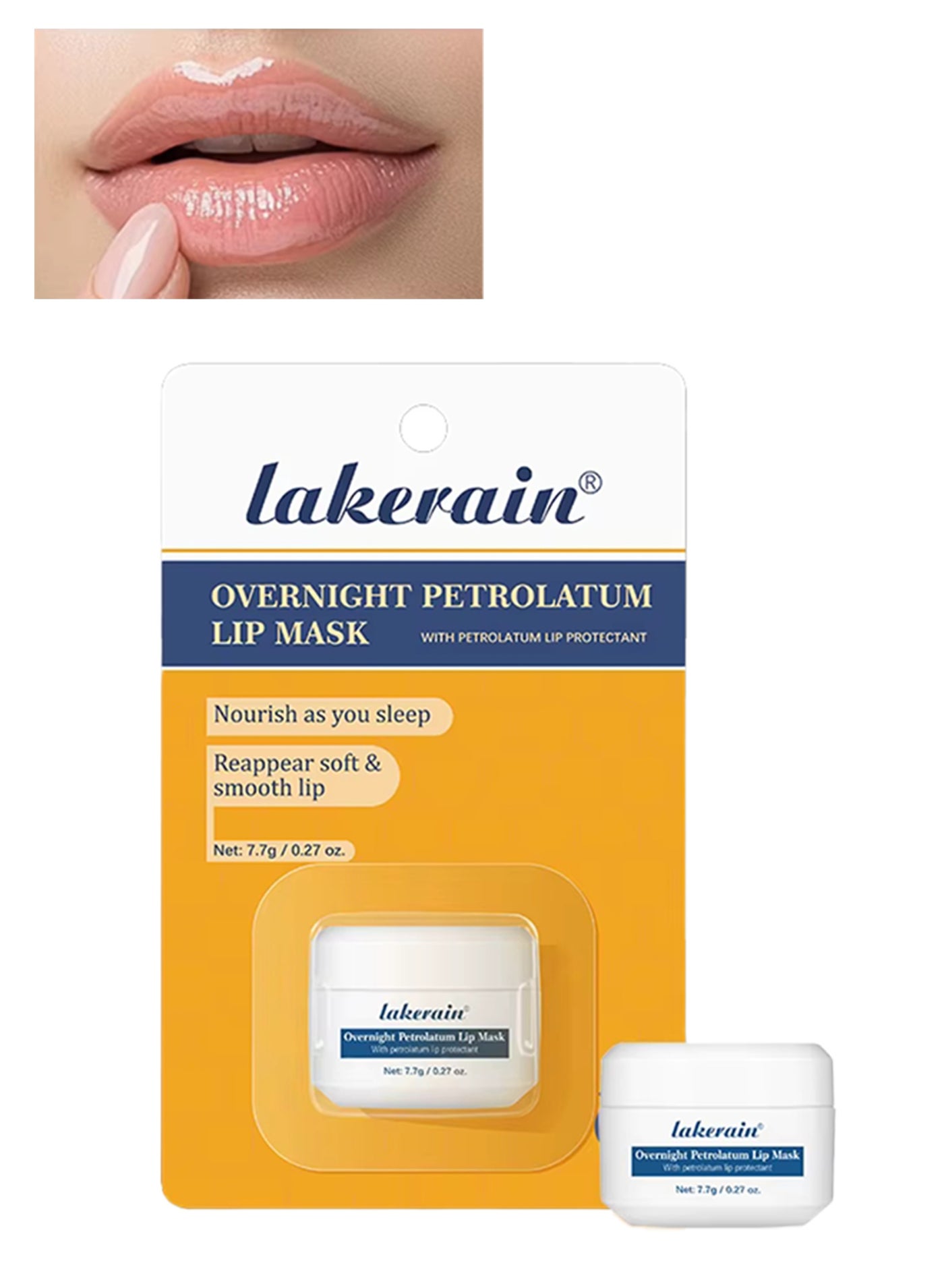 Overnight Petrolatum Lip Mask Lip Mask for Sleeping Healthy Lip Care Lip Protection Moisturizing Reduces Lip Lines Prevents Dry Cracks and Plumps Lips Lip Moisturizer Collaging Moisturizing Lip Balm