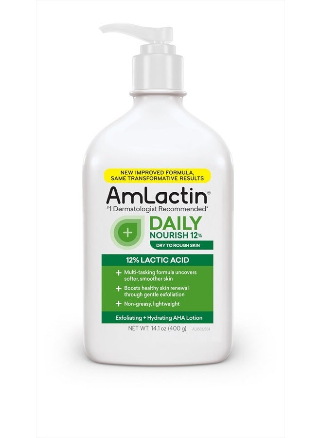 Daily Nourish 12% - 14.1 oz Body Lotion with 12% Lactic Acid - Exfoliator and Moisturizer for Dry Skin (Packaging May Vary)​