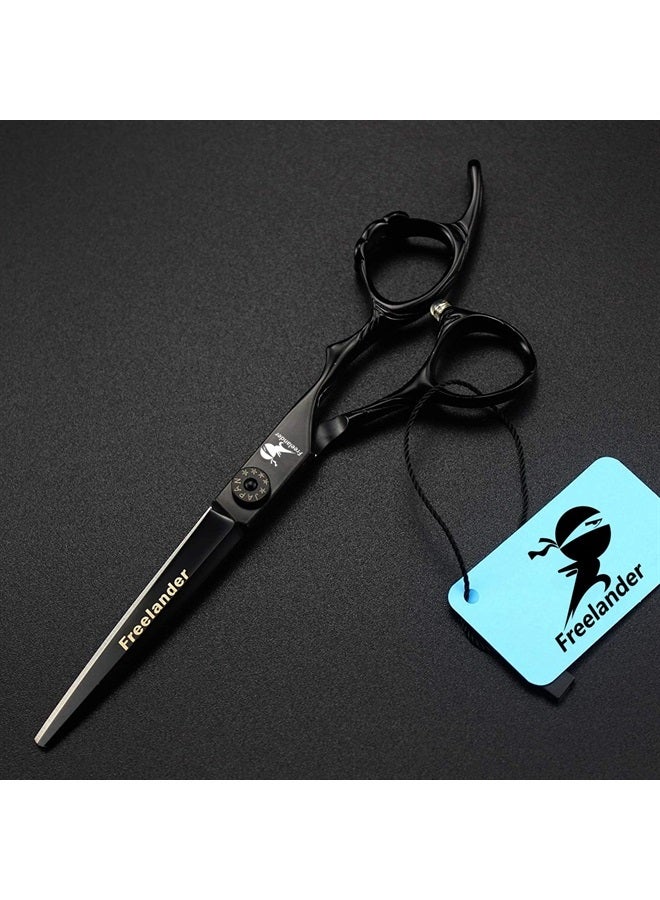 Hair Cutting Scissors, 6.0 Inch Black Professional Japan 440C Hair Cutting Shears - Salon Hair Blending/Thinning/Texturizing Scissor, Hand Sharpened