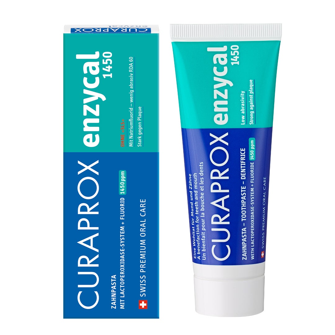 Enzycal 1450 Toothpaste | Protects Against Decay & Plaque | Gentle Oral Care with Mild Mint Flavor | Made in Switzerland