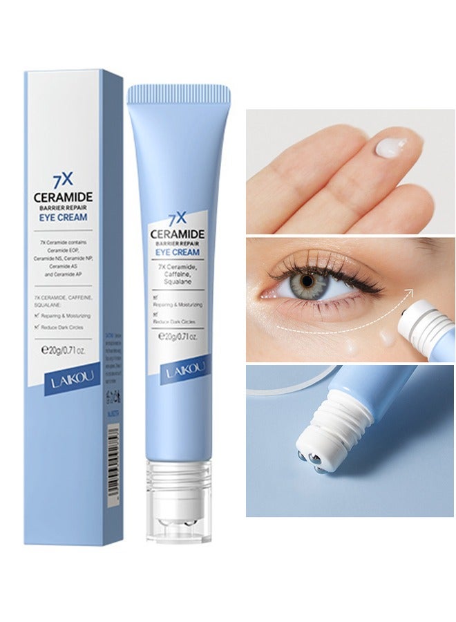 Ceramide Barrier Repair Eye Cream, Hydrating Anti-Aging Eye Cream for Wrinkles, Eye Wrinkle Cream With Massage Head, Dark Circle Eye Cream For Women & Men, eye moisturizer For All Skin Type 20g