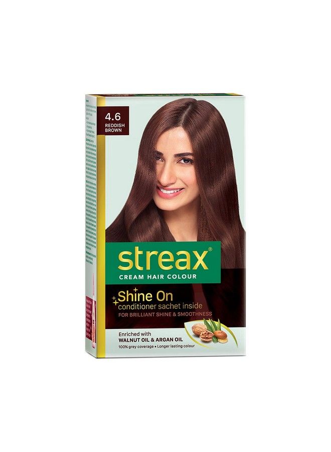 Streax Crème Permanent Hair Colour - 4.6 Reddish Brown Hair Colour- 120 ml, 100% Grey coverage, Ammonia Free Hair Color, Long Lasting Hair colour for women