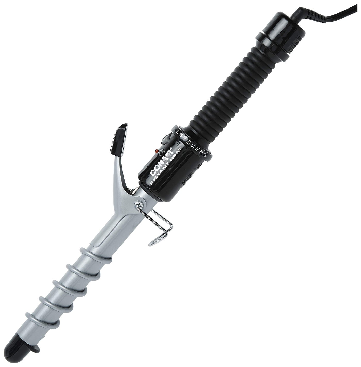 Conair Instant Heat Spiral 3/4-Inch Curling Iron, spiral guide on barrel to help achieve spiral curls â€“ for use on short to medium hair