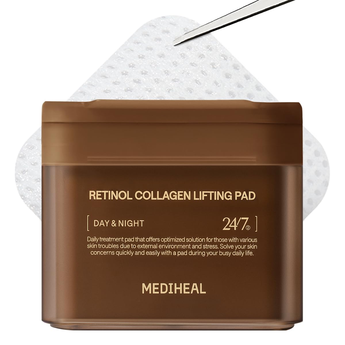 MEDIHEAL Toner Pads [Retinol] - Collagen Lifting Pad for Skin Rejuvenation & Firming - Lifting Pads for Enhancing Skin Texture - Vegan Stretchable Lifting Fabric (100 Count)
