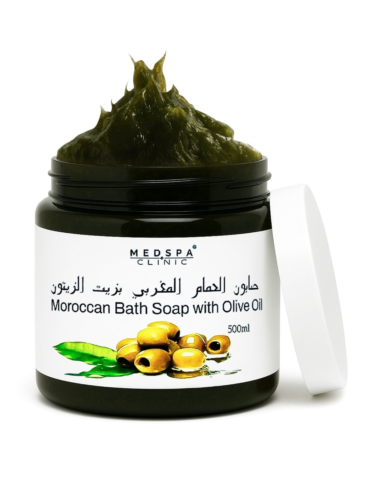 Moroccan Bath Soap With Oilive Oil,100% Natural and Herbal Extract, Exfoliates the Dead Skin, Soothing and Moisturizing Hammam Ritual.500ml