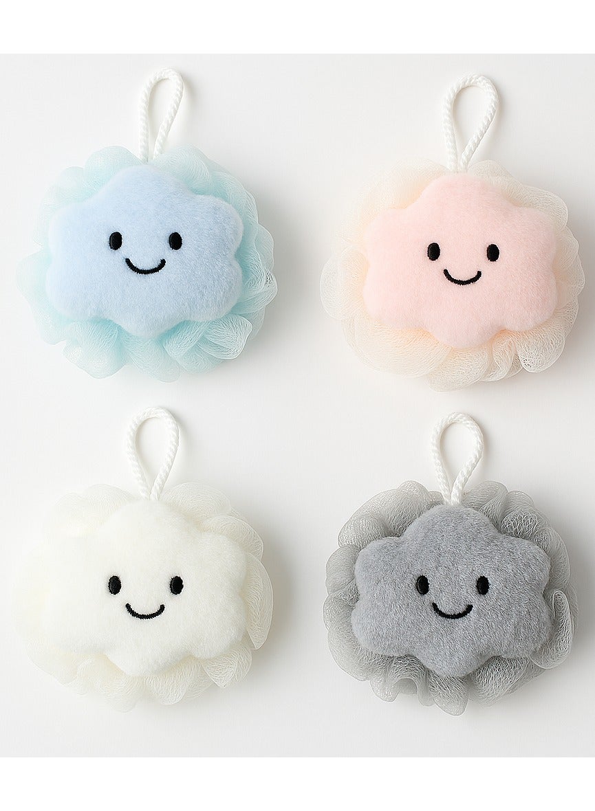 4 Pack Soft and Fluffy Exfoliating Bath Ball Mesh Body Scrub Mesh Loofah Shower Sponge Ball Pouf Shower Ball Mesh Scrubber Exfoliating Mesh Sponge Body Cleansing Bath Bubble Ball Combo 4