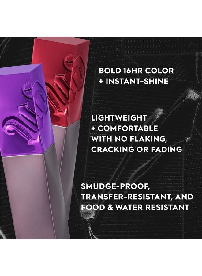 Vice Lip Bond - Glossy Full Coverage Liquid Lipstick - Long-Lasting One Swipe Color - Smudge-Proof - Transfer-Proof - Water-Resistant - High Shine Finish – Text ‘Em, 0.14 Fl. Oz