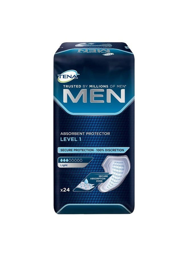 Tena Men Incontinence Protector, Level 1, 24 Count (Pack Of 1)
