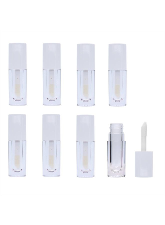 8 Pieces Lip Gloss Tubes with Wand Empty, 6.5ml Refillable Lip Gloss Bottles Mini Lip Balm Bottles Transparent Lip Gloss Containers with Rubber Stoppers for DIY Lipgloss (white)
