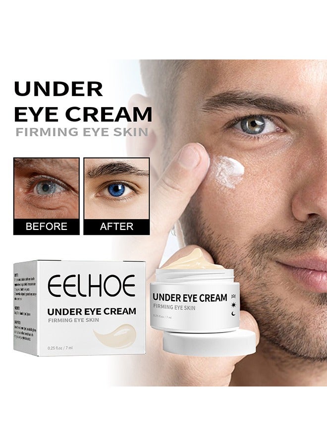 Under Eye Cream 7ml，Men's Eye Cream Fight Against Wrinkles And Signs Of Aging Around The Eyes, Boosts Hydration，Reduces Puffiness，Lightens Dark Circles, Suitable For All Skin Types