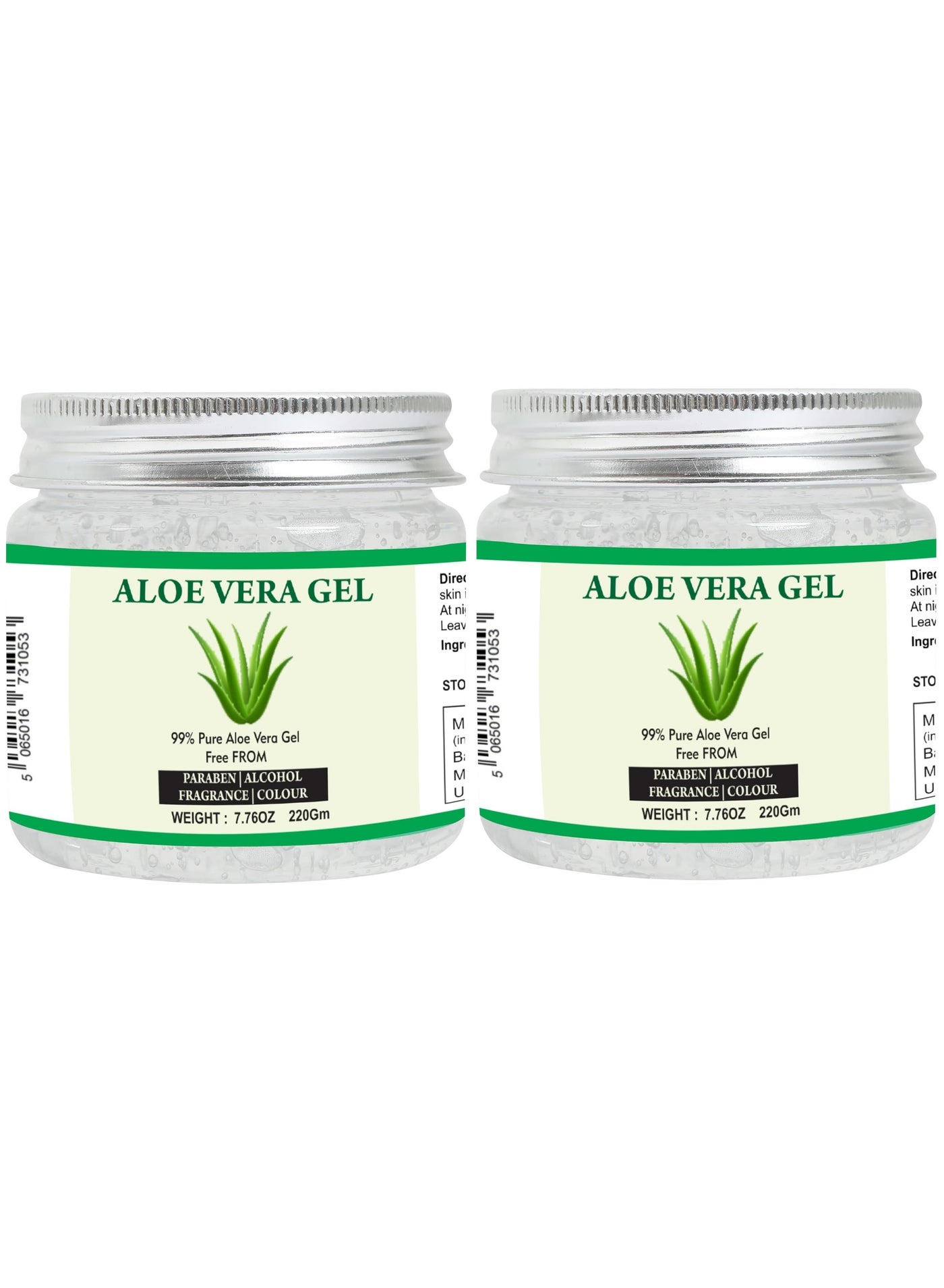 Aloe Vera Gel Pure Natural Aloe Gel For Moisturizing Face Skin & Hair Care Durable Moisturizing Hydrating Soothing After Sun Repair Non Sticky 220gm 2 packs