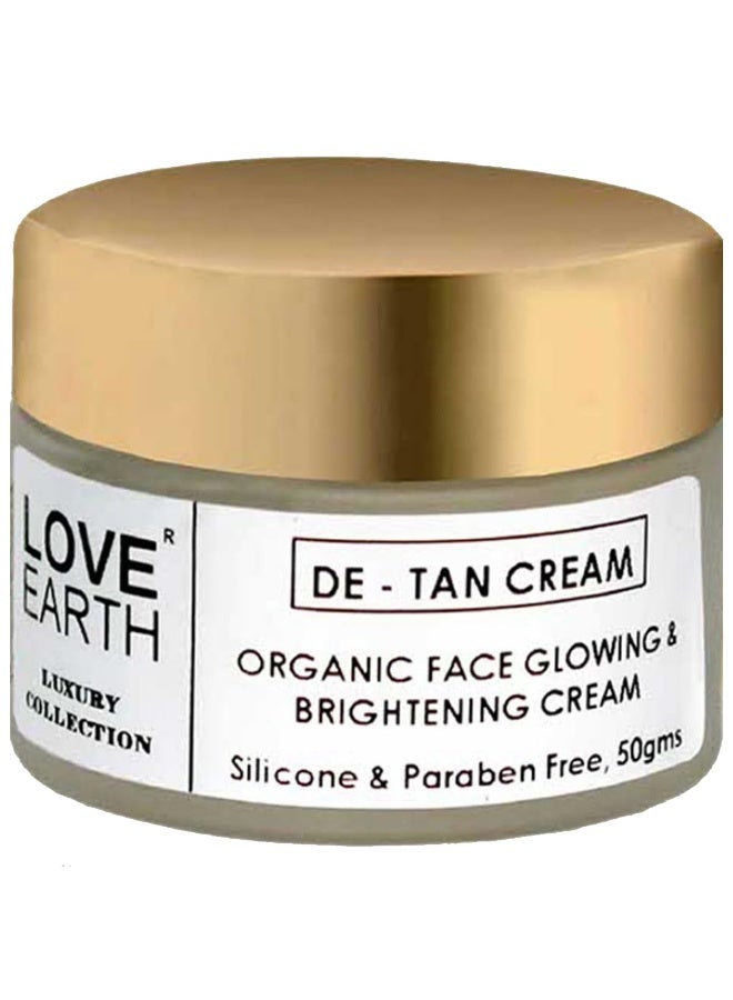 De-Tan Moisturizing Cream With Aloe Vera & Sandalwood Extract For Pigmentation & Even Skin Tone, Silicon & Paraben Free 50gm