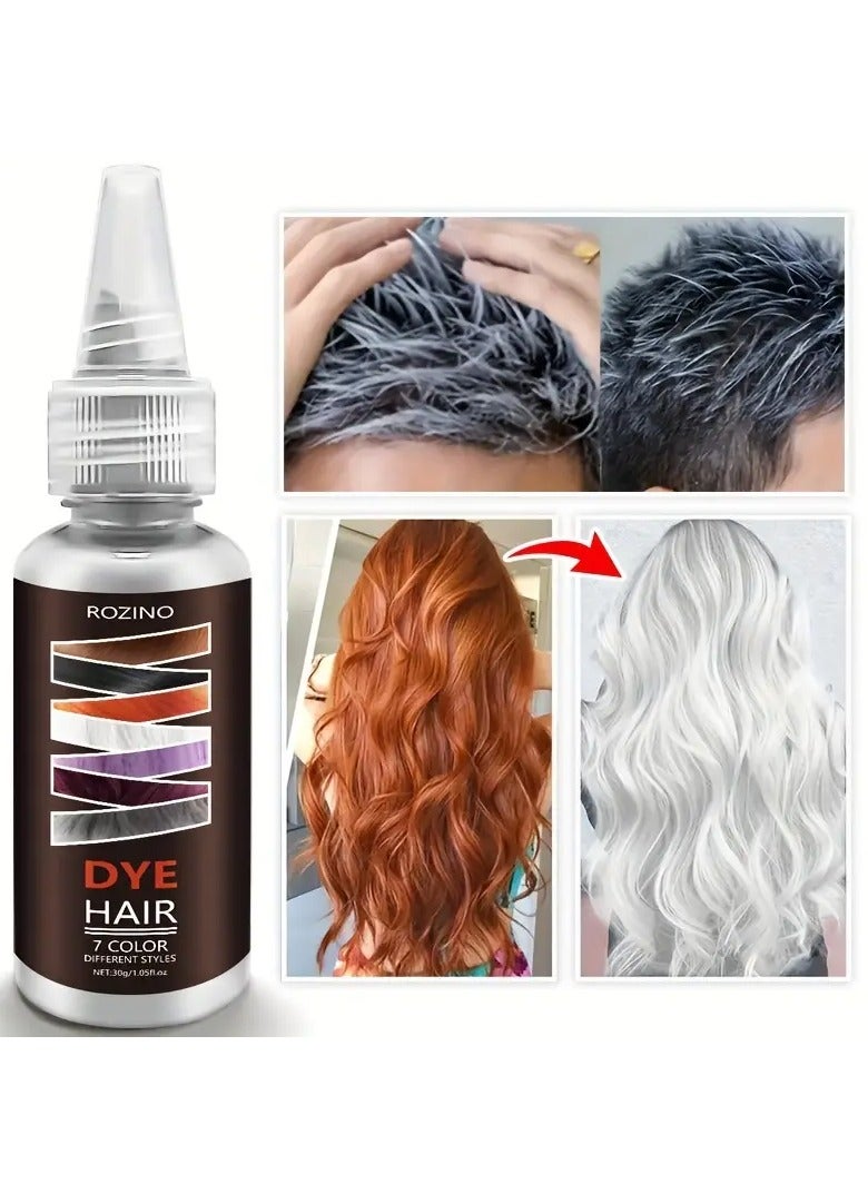 ROZINO 30g Plant-Based Hair Dye Cream - Gentle Formula, Fast Coloring, Silky & Shiny Results, Non-Irritating to Scalp, 100% Pure Plant Extracts, Hydrating with Glycerin, for All Hair Types, Hair Color Enhancement | Sleek Bottle Design | Safe Hair Product