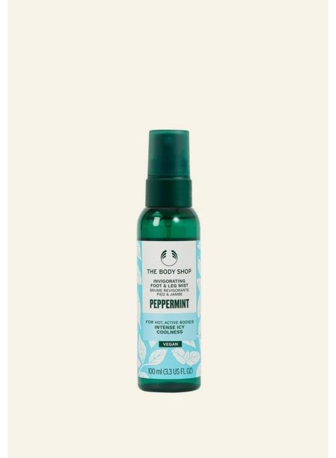 Peppermint Invigorating Foot & Leg Mist – Cooling Spray for Hot, Tired Feet | Refreshing Fast-Absorbing Vegan Foot Spray with Peppermint Oil, 95% Natural Origin, 100ml