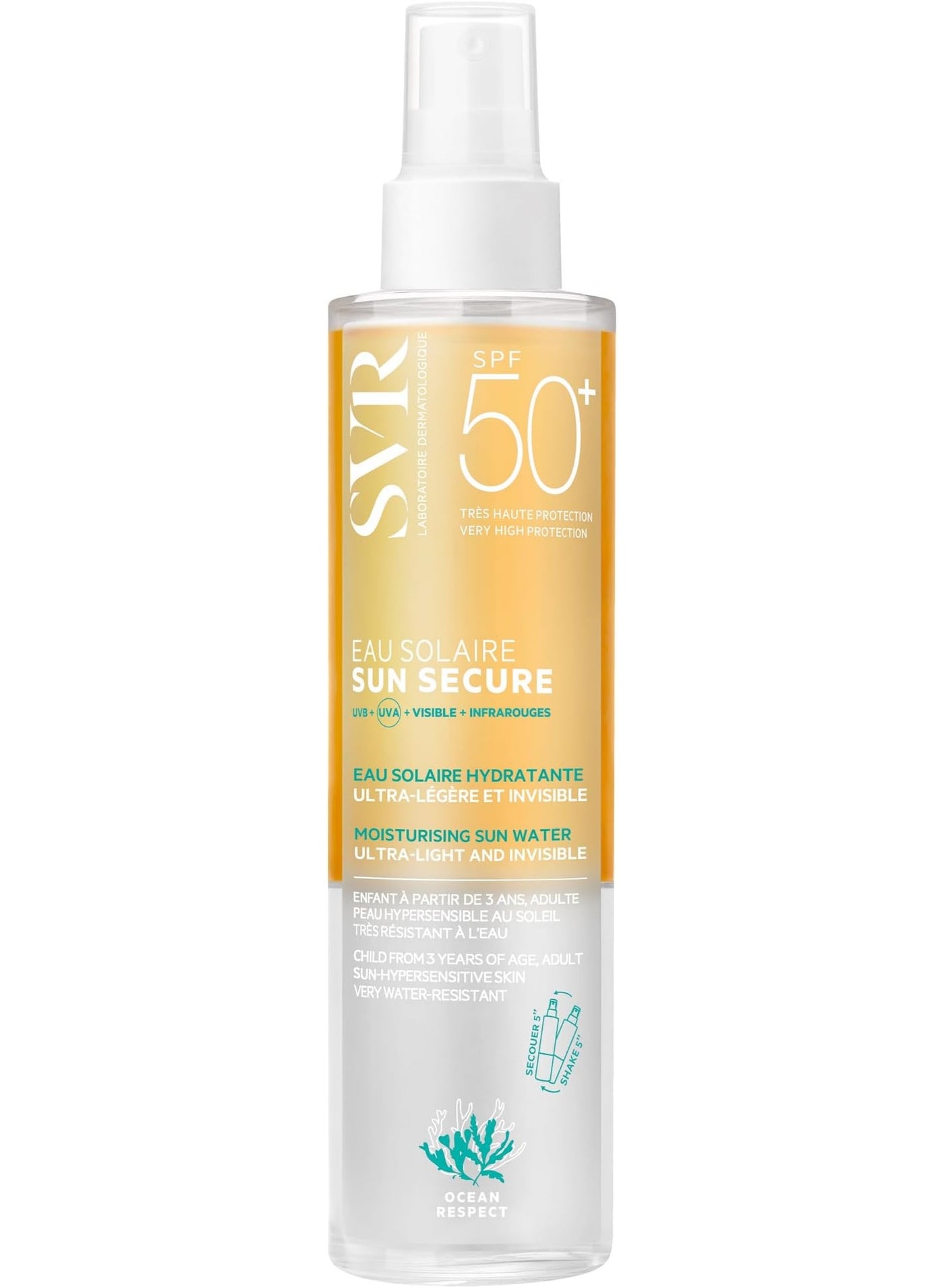 SVR Sun Secure Eau Solaire SPF50+ Sunscreen Water 200ml