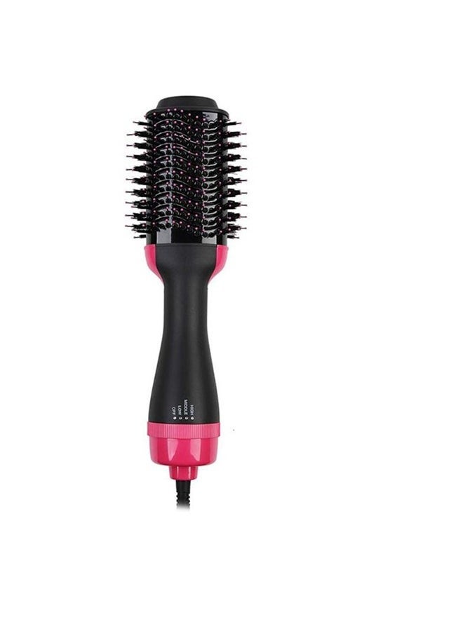 Anti-Static Hot Air Brush - 35 x 10cm, Black/Pink | Hair Dryer & Styler for Smooth, Frizz-Free Hair | Quick Drying, Styling, and Volume Boosting Tool for All Hair Types