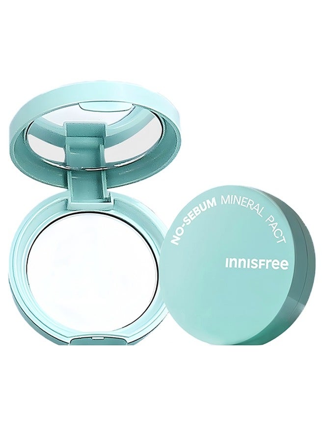No-Sebum Mineral Pact, No-Sebum Matte Mineral Setting Powder, Blurring Loose Pressed Powder, Facial Oil Control Powder, Fragrance Free, 8.5g