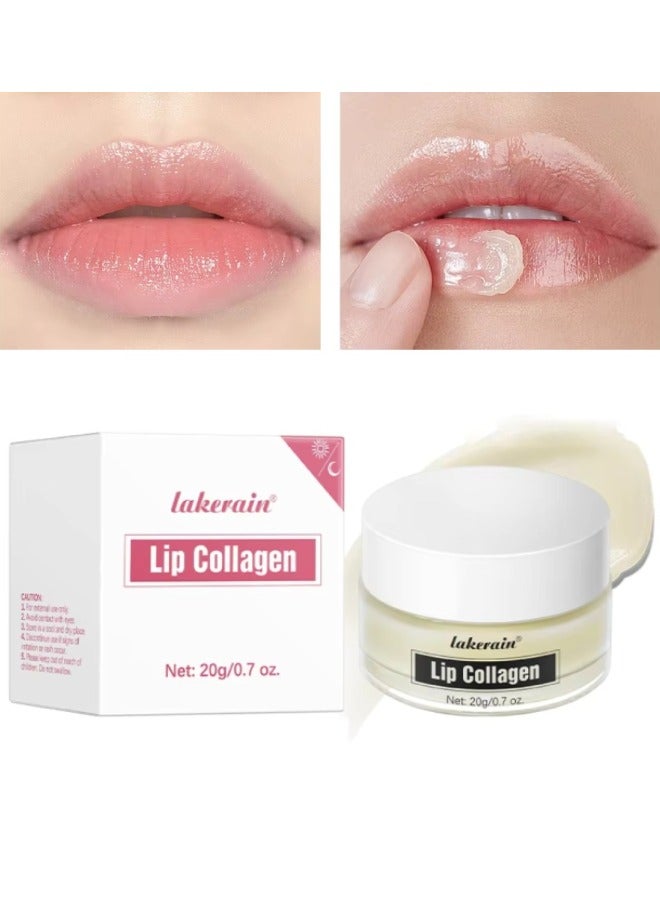 Lip Collagen Balm Lip Cream Lip Mask for Deep Moisturizing Hydrating Nourishing Smooth Soft Lips Moisturize Dry Chapped Lips Lip Collagen Mask Lip Makeup Primer Night Lip Mask 20G