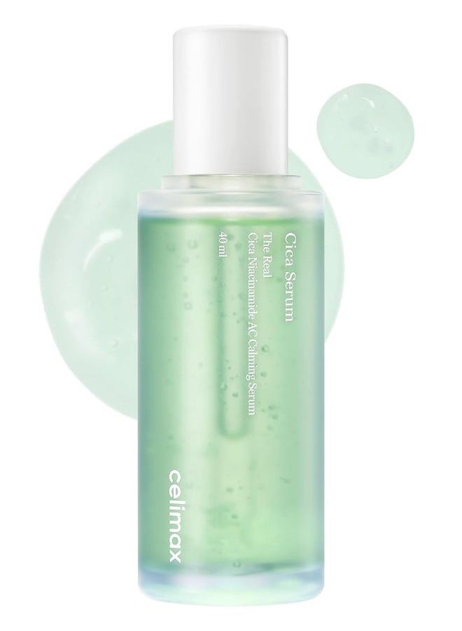 The Real Cica Niacinamide AC Calming Serum 40ml,  with Hyaluronic Acid, Redness Relief, Moisturizing, Soothing & Restoring Serum