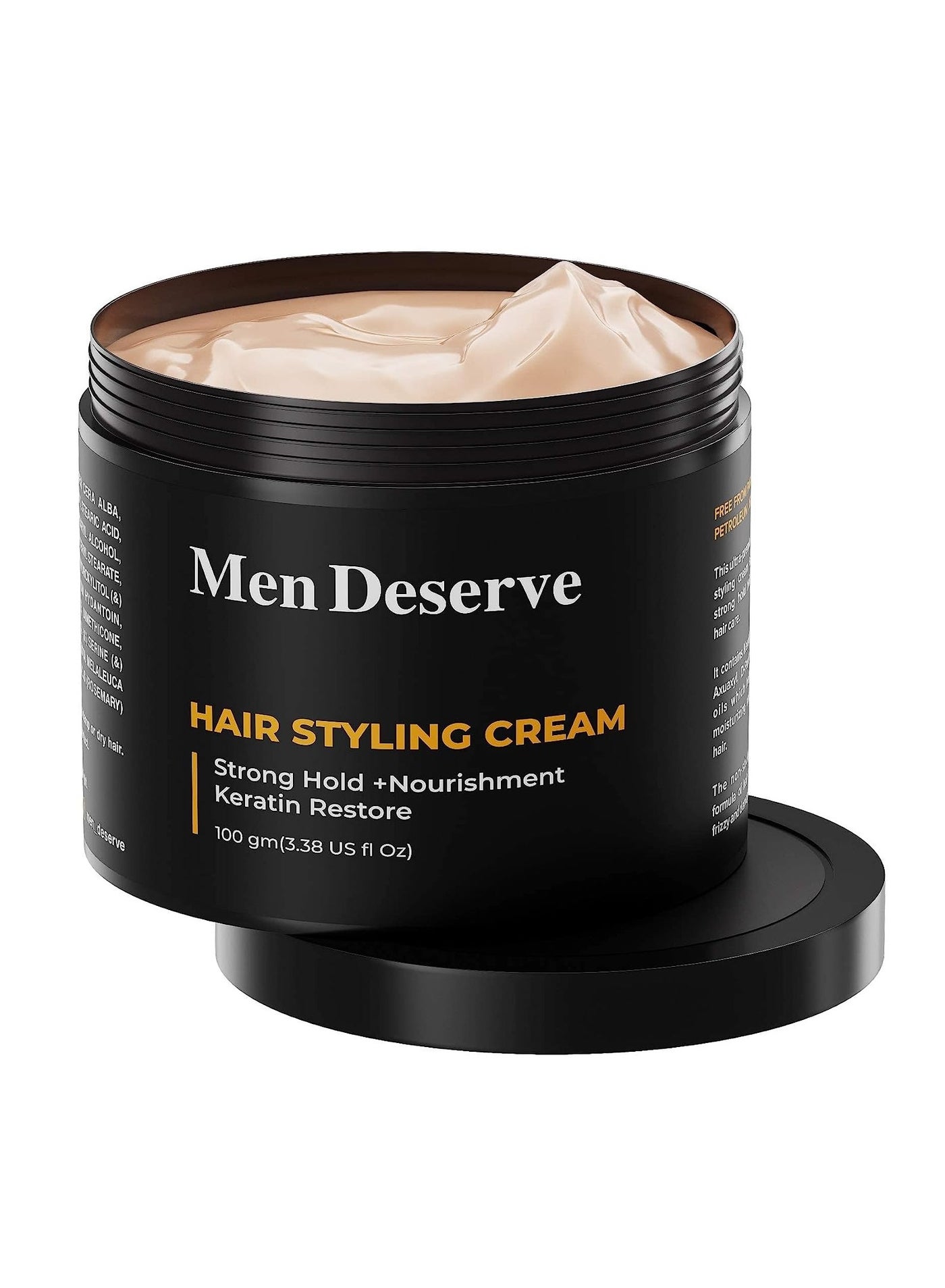 Men Deserve Hair Styling Cream 100g Provides Strong Hold And Nourishment Paraben Sulphate Free Non Greasy Hair Cream For Men With Coconut Oil Keratin Hair Cream For Dry And Frizzy Hair