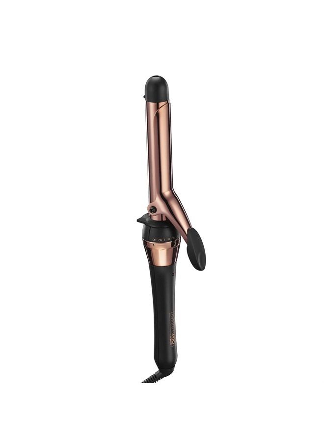 INFINITIPRO BY CONAIR Rose Gold Titanium 1-Inch Curling Iron, 1-inch barrel produces classic curls – for use on short, medium, and long hair, Gold.