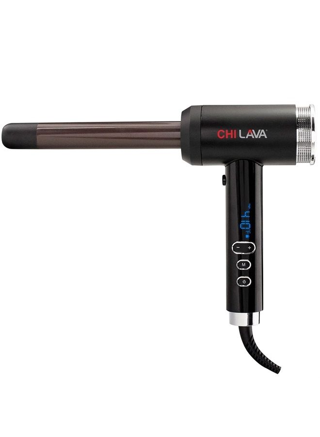 Volcanic Lava Ceramic Curl Shot 1" Curling Iron With Cool Shot Locks In Curls. Durable Barrel. Smooth Glide. Ionic Shine., Black, 1 pounds
