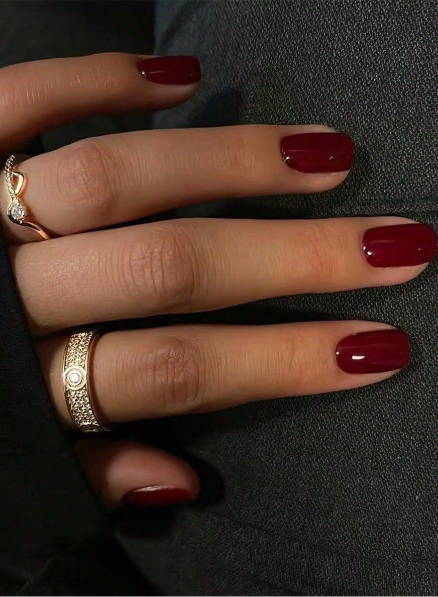 24 Piece French Press-on nails:Acrylic False Nails , fake nails for Seamless Fit