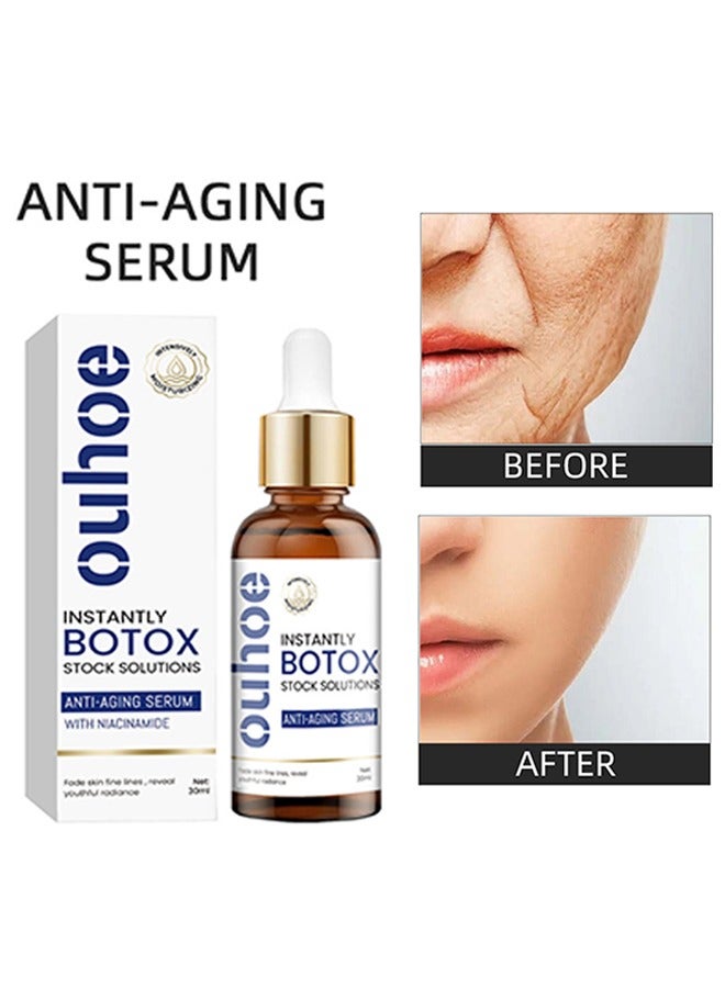 Instantly Botox Stock Solution - Facial Serum for Face Tightening Botox Reduce Fine Lines Wrinkles Boost Skin Collagen Hydrate and Plump Skin Face Serum Botox Stock Anti Aging Serum 30ml
