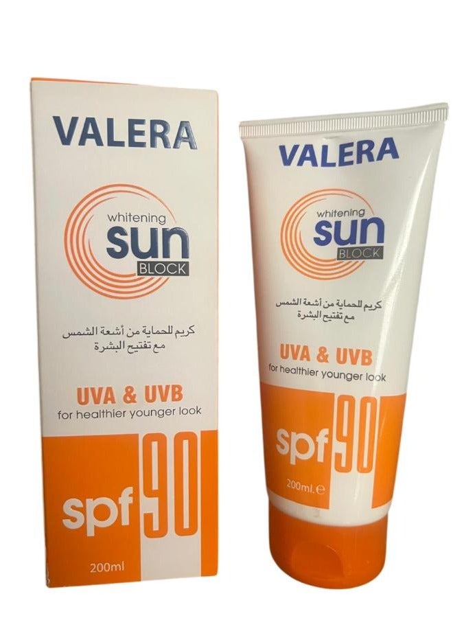 Sunblock SPF 90 Moisturizing Whitening Sunscreen Cream for Dark Skin 200 ml
