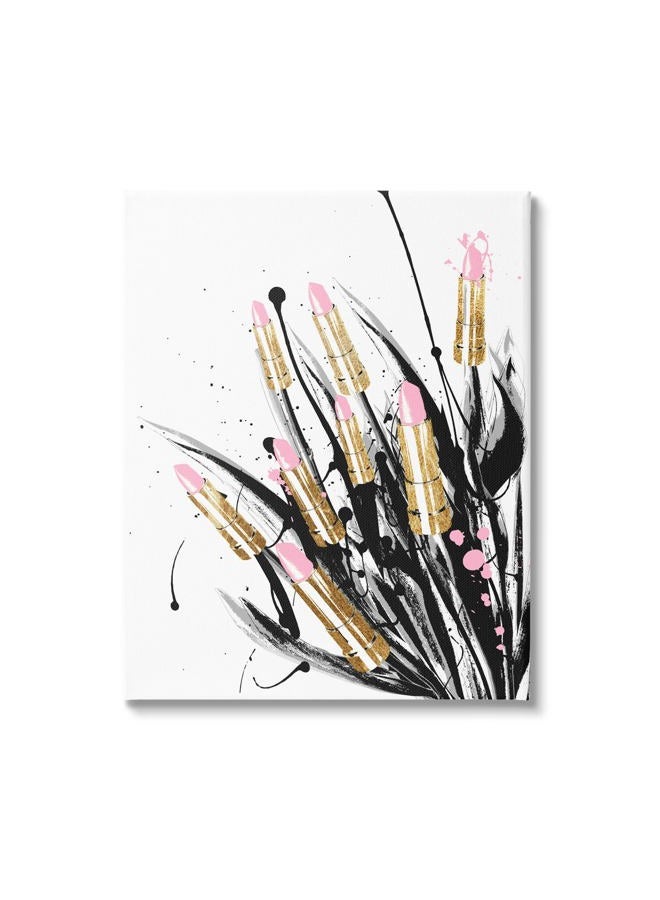Contemporary Lipstick Glam Makeup Canvas Wall Art, Design by Lil' Rue