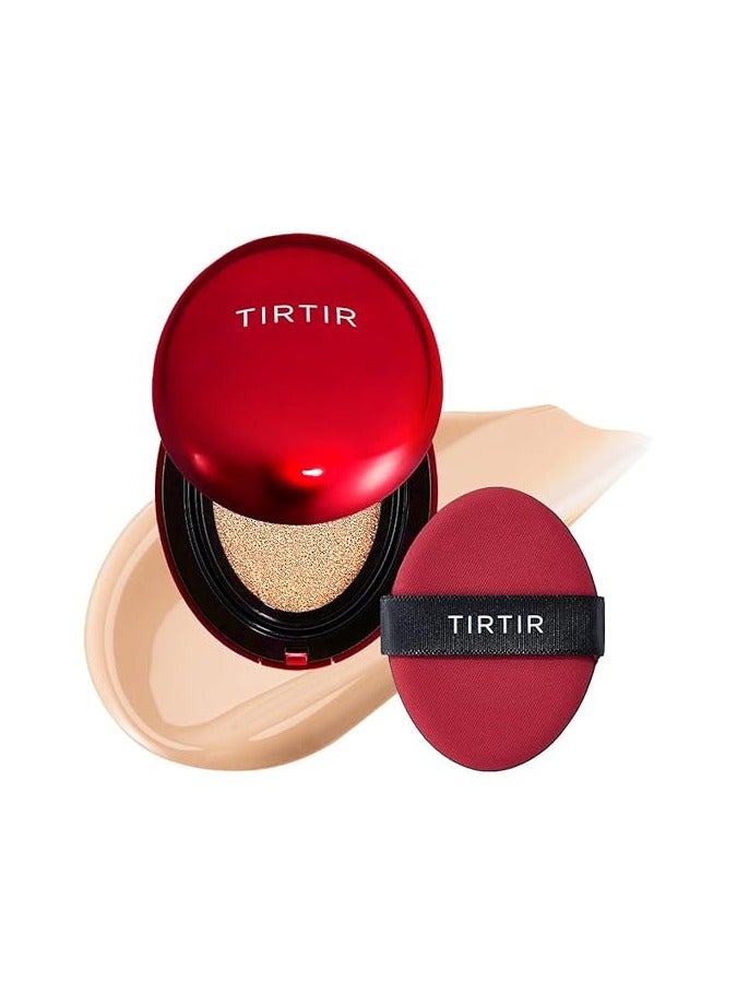 TIRTIR Mask Fit Red Cushion Foundation | Japan's No.1 Choice for Glass skin, Long-Lasting, Lightweight, Buildable Coverage, Semi-Matte (21N Ivory, 0.63 Fl Oz
