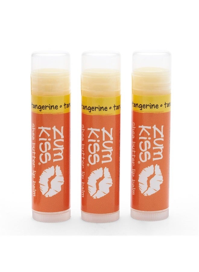 Tangerine Kiss Stick (Pack of 3) with Certified Organic Sunflower Seed Oil, Beeswax, Shea Butter, Pure Essential Oils, Candelila Wax, Vitamin E and Honey, 0.15 oz