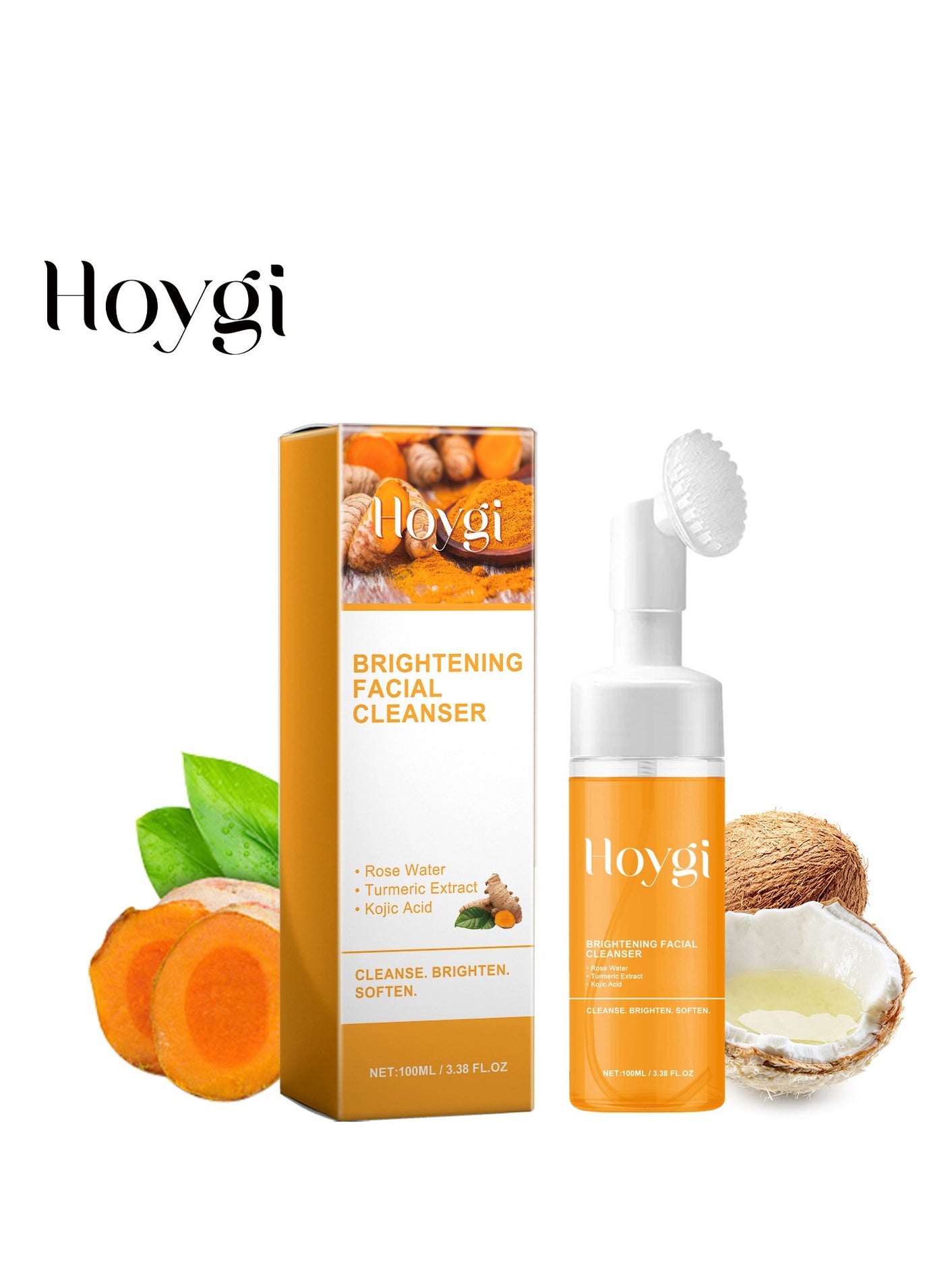 Hoygi Turmeric Cleanser Deep cleans facial skin, fades acne marks, moisturizes, whitens and beautifies skin 100ML