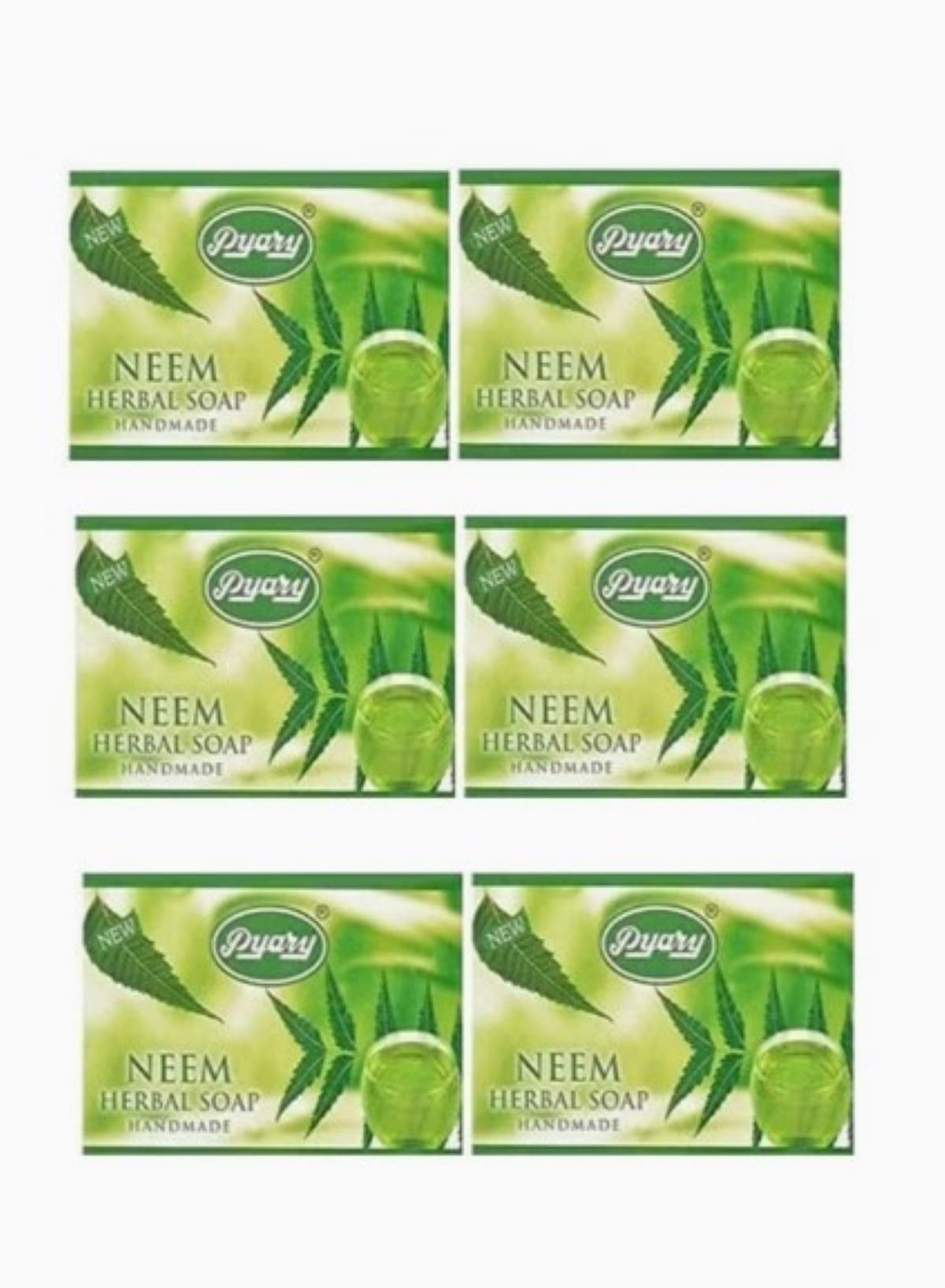 Pyary Pure Neem Herbal Handmade Soap pack of 6