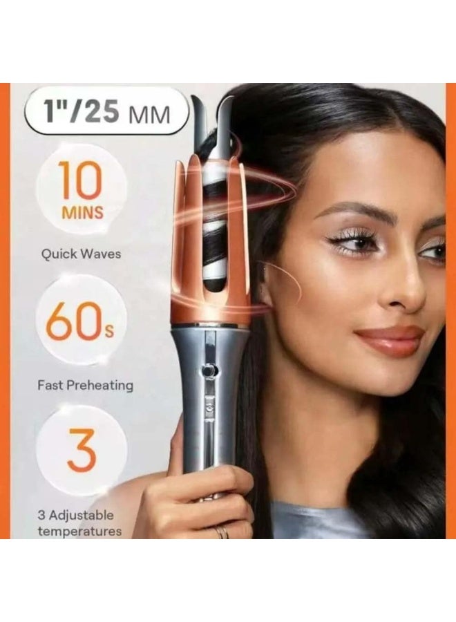 Automatic Hair Curler for Effortless Curls and Waves – Negative Ion Electric Hair Styler with Fast Ceramic Heating, Frizz Control, Adjustable Heat Settings, Auto Curling Barrel, Safe Anti-Tangle System, Lightweight Curling Tool for Women & Teens