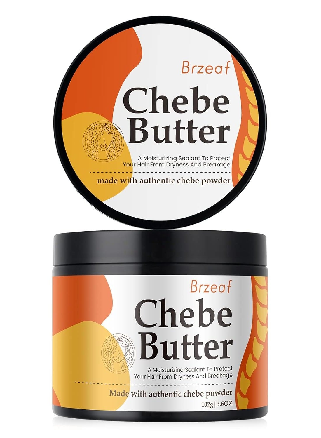 Brzeaf Vegan Chebe Butter for Hair Growth With Rosemary Oil 3.6 Oz [All-Natural Ingredients, Moisturizing, Thickening, for All Hair Types, Deep Conditioning]