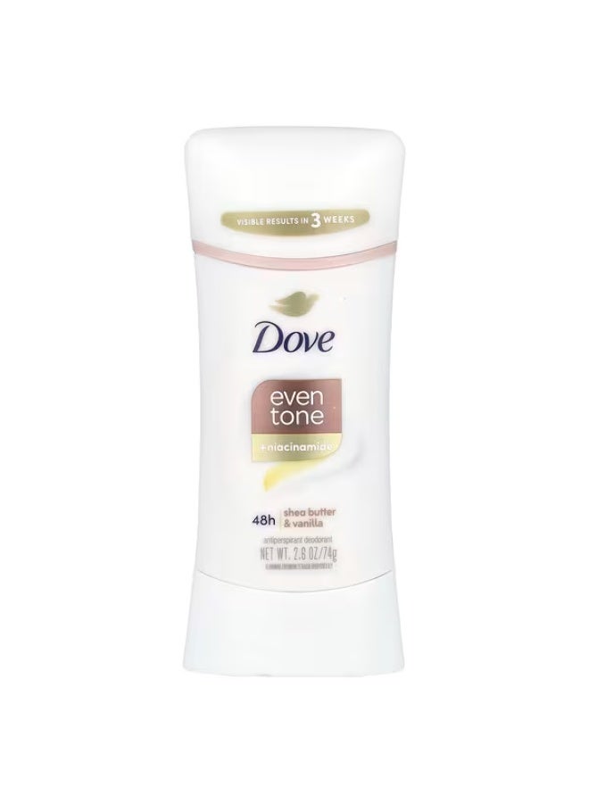 Dove, Even Tone + Niacinamide, Antiperspirant Deodorant, Shea Butter & Vanilla, 2.6 oz (74 g)
